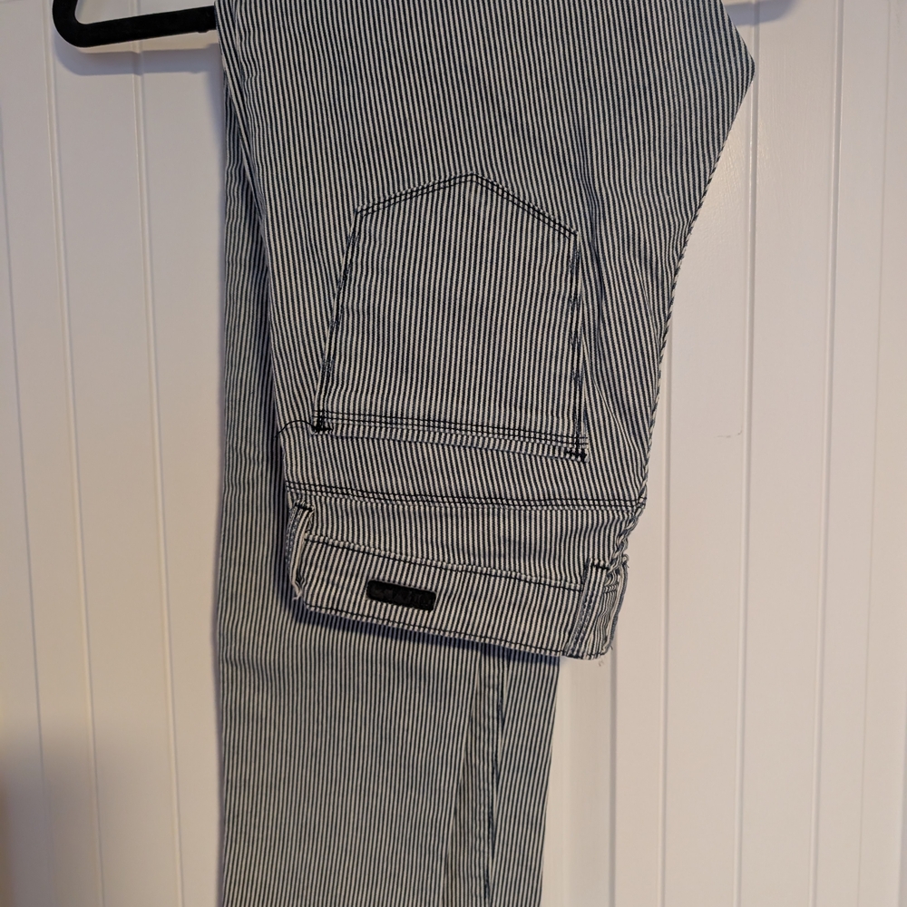 KUT from the Kloth Brigitte Skinny Roll-Up Hickory Stripe Jeans Size 4